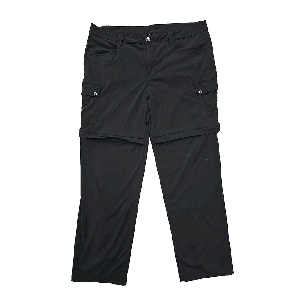 Eddie Bauer Womens Travex Convertible Pants & Shorts Sz 16 Black Hiking Utility